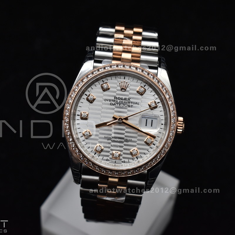 DateJust 36 SS 126281rbr VSF 1:1 Best Edition 904L Steel Silver Textured Dial on Jubilee Bracelet VS3235